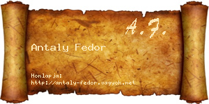 Antaly Fedor névjegykártya